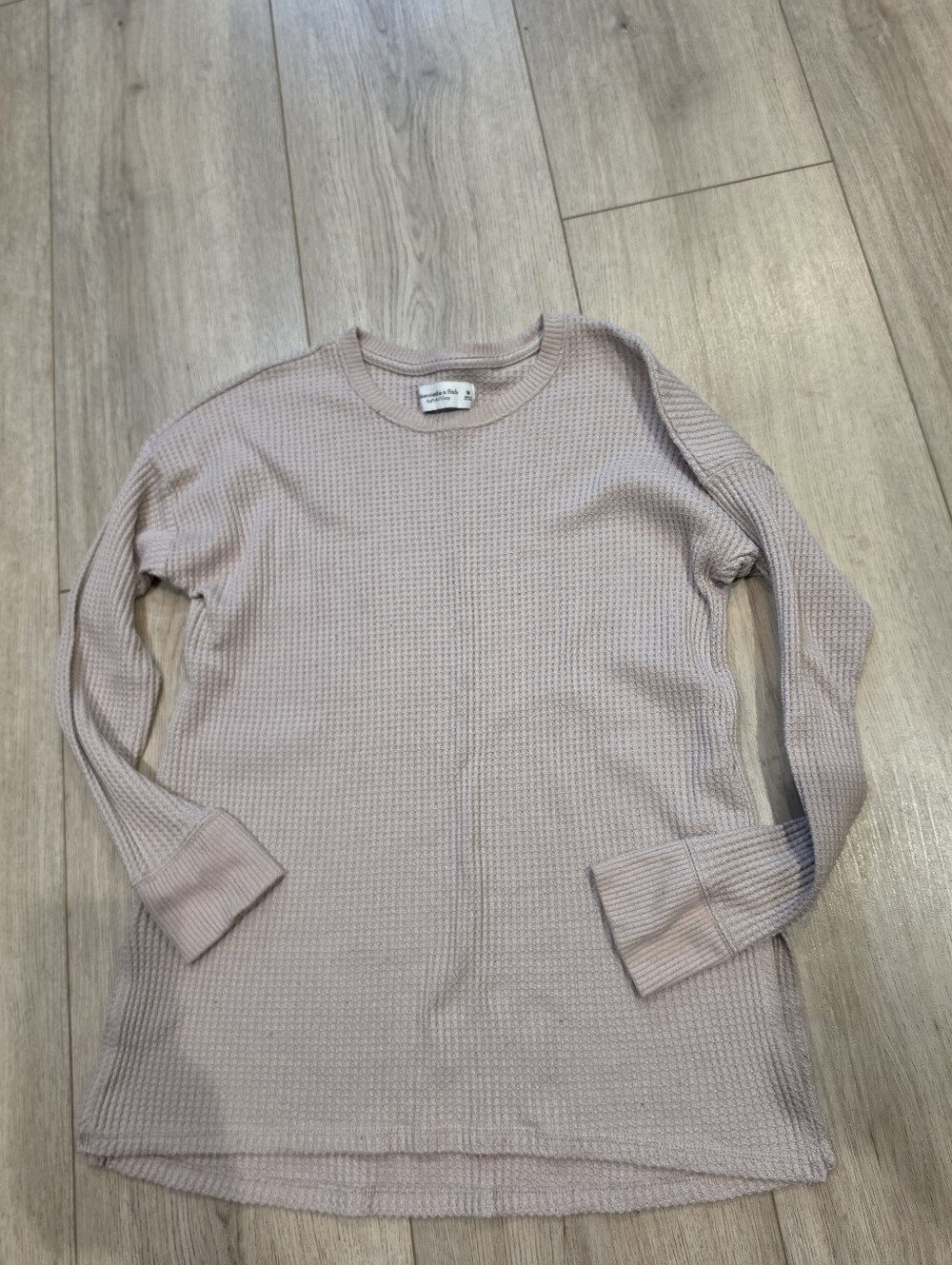 Abercrombie Soft A&F Cozy Waffle Knit Sweater Womens Medium Beige